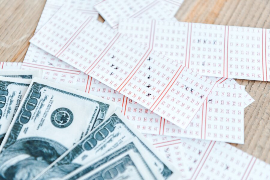 lottery tickets and dollars